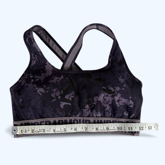 Under Armour Mid Compression Sports Bra Purple Camo size Medium - Picture 3 of 4